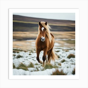 Horse In The Snow 2 Art Print