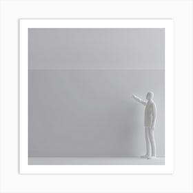 Man Pointing At Blank Wall Art Print