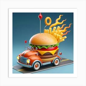 Burger Car Art Print