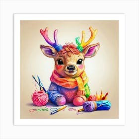 Colorful Deer 14 Art Print