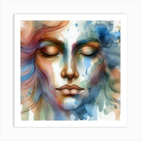 Watercolor Of A Woman 28 Art Print