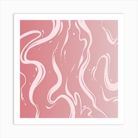 Pink And White Swirls Art Print