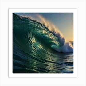 Sunset In The Ocean Art Print