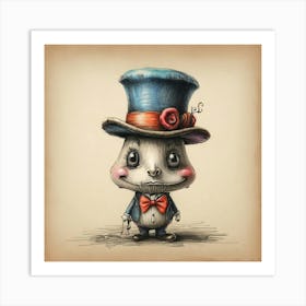 Rabbit In Top Hat 6 Art Print