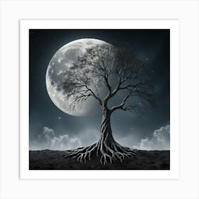 Full Moon Tree 1 Art Print