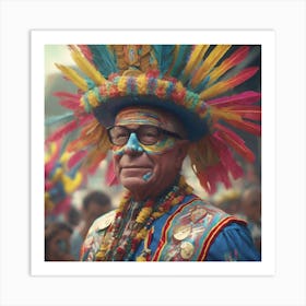 Man In Feathers 2 Art Print