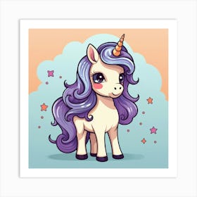 Cute Unicorn 709 Art Print