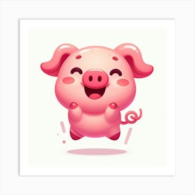 Happy pig emoji Art Print