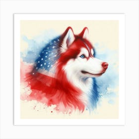 Watercolor Siberian Husky 3 1 Art Print