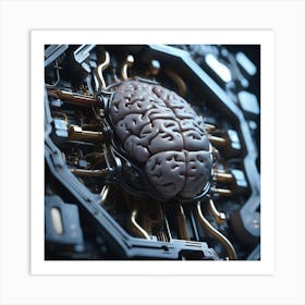 Brain On A Computer 13 Art Print