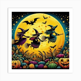 Halloween Witches 1 Art Print