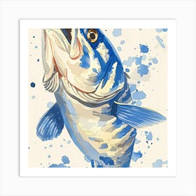 Blue Bass Painting Art Print