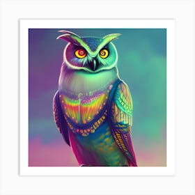 Colorful Owl 31 Art Print