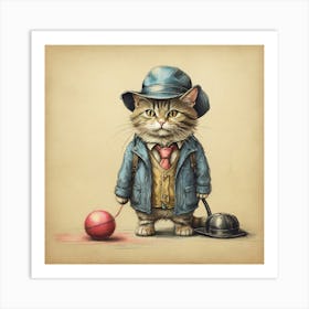 Cat In Hat 15 Art Print