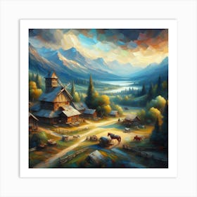 Village In The Mountains 7 Art Print