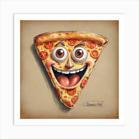 Pizza Drawing 1 Art Print