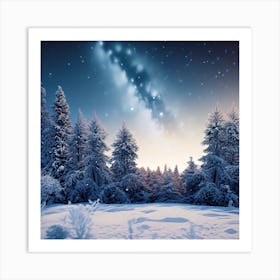 Winter Night Sky 2 Art Print