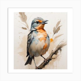 Bird On A Branch Art Print