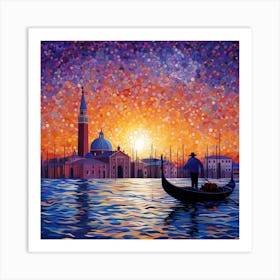 Sunset In Venice 1 Art Print