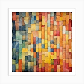 Abstract Watercolor Blocks Art Print