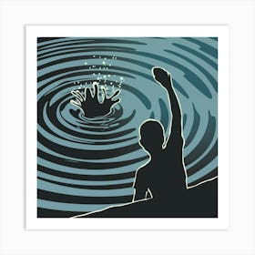 Man In Water Art Print