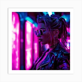 Neon Girl Art Print