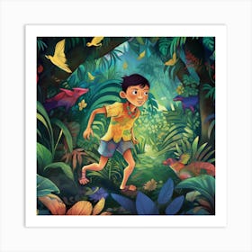 Boy In The Jungle Art Print