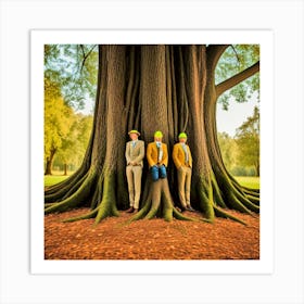 Three Men In Hats Art Print