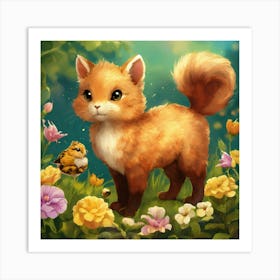 Fox In The Garden Art Print