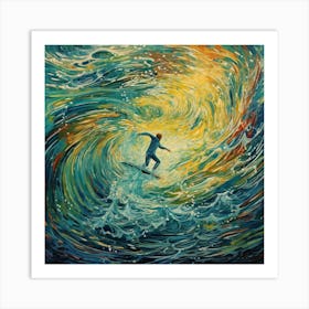 Surfer In The Wave Art Print