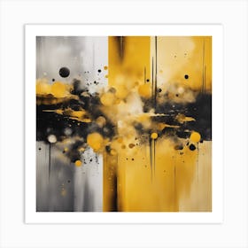Abstract Minimalist Painting That Represents Duality, Mix Between Watercolor And Oil Paint, In Shade (20) Art Print