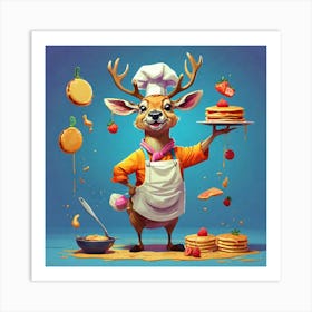 Chef Deer 9 Art Print