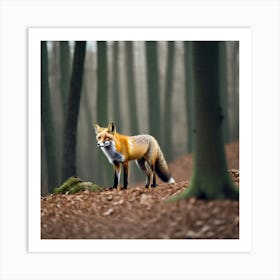 Red Fox In The Forest 13 Art Print