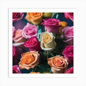 Colorful Roses 2 Art Print