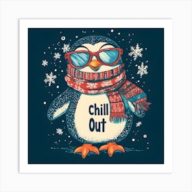 Chill Out Penguin Art Print