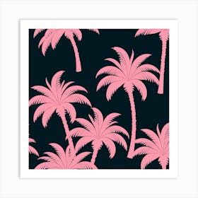 Pink Palm Trees Art Print