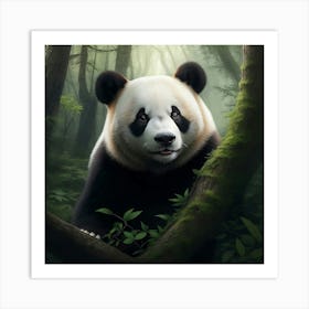 Panda Woodland Realm Art Print