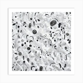 Abstract Black And White Pattern Art Print