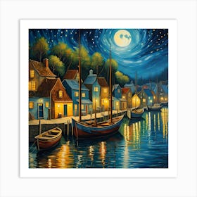 Fishing Harbour 1 Art Print