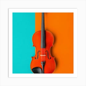 Violin On A Colorful Background Art Print