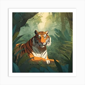 Tiger In The Jungle 15 Art Print