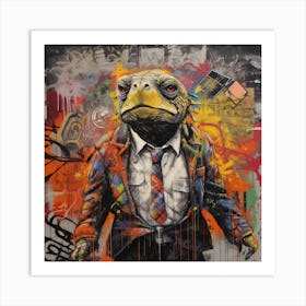 Turtle In A Suit Art Print