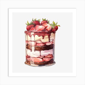 Strawberry Cake Art Print