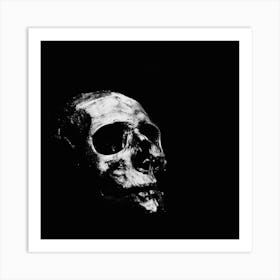 Skull In Black And White Art Print