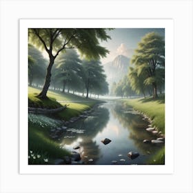 Stream In The Woods 15 Art Print