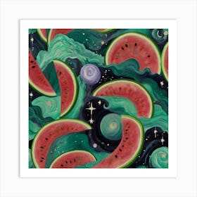 Default Painterly Masterpiece Cosmic Refreshment Vibrant Water 0 Art Print