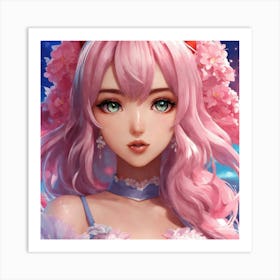 Kawaii Anime Woman Pose Poster (2) Art Print