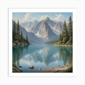 Mountain Lake art print 1 Art Print