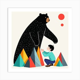 Bear With A Child 11 Art Print