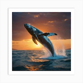 Humpback Whale Jumping 5 Art Print